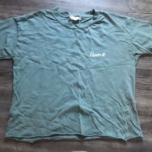 Blue graphic tee crop top